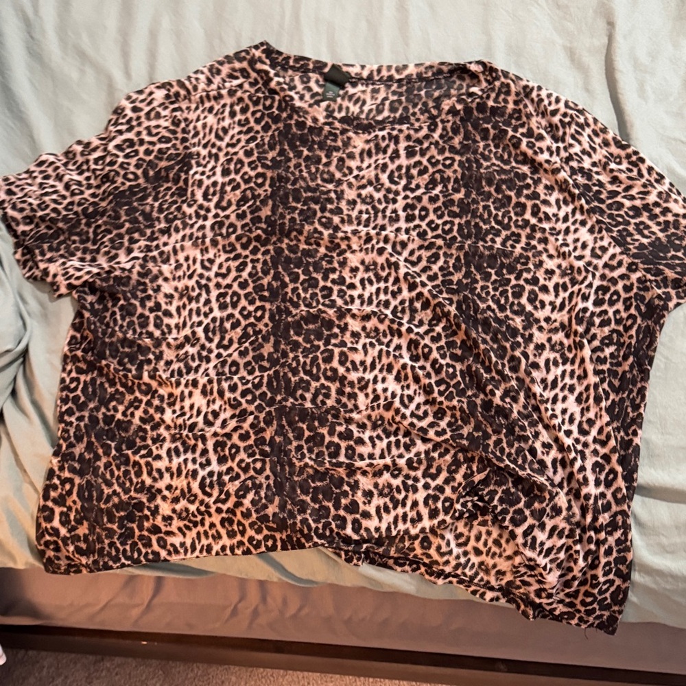 Wild Fable Animal Print Mesh Top